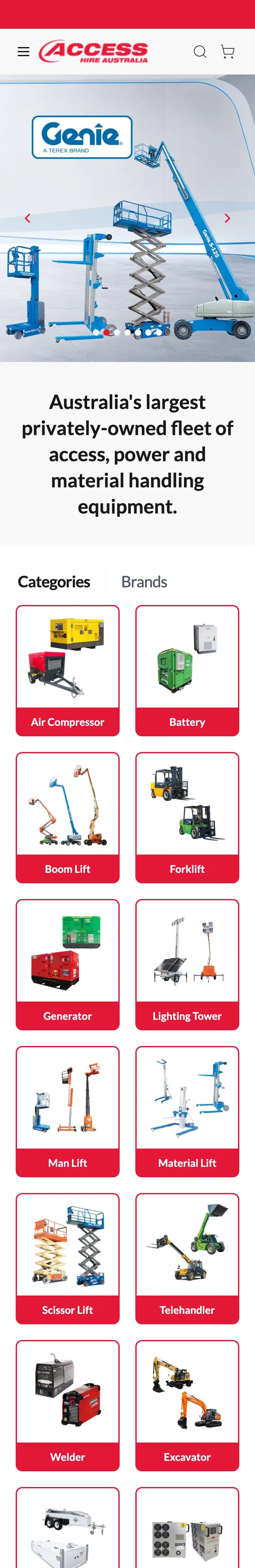 accesshire.net home page, mobile view